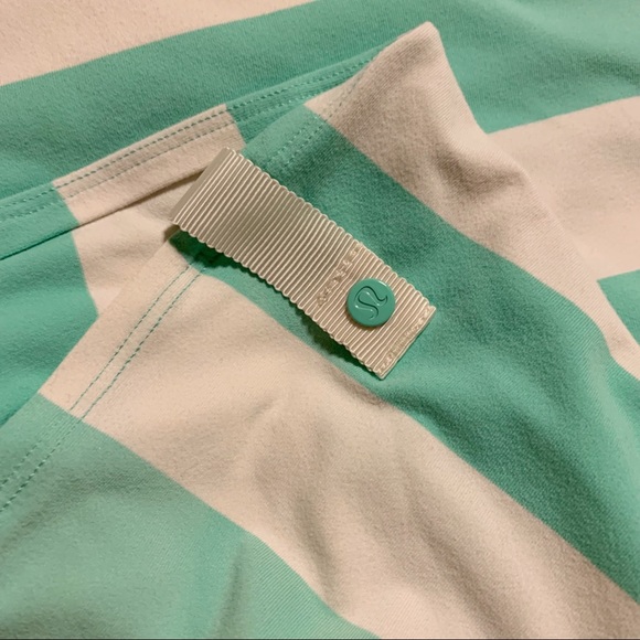 Lululemon Vinyasa Wrap Scarf Turquoise White Stripe - Picture 9 of 10